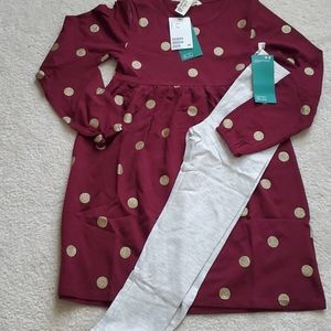 H&M Girls two piece dress and leggings set